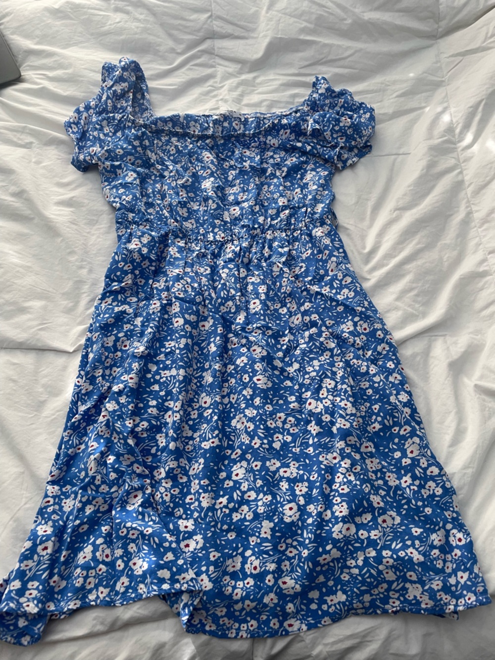 Blue Floral Midi Dress
